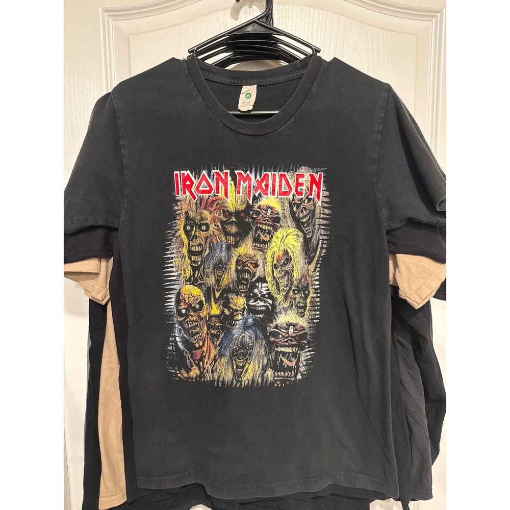 Y2K Iron Maiden Vintage T Shirt The Number of the Beast Band Men's Small Eddie